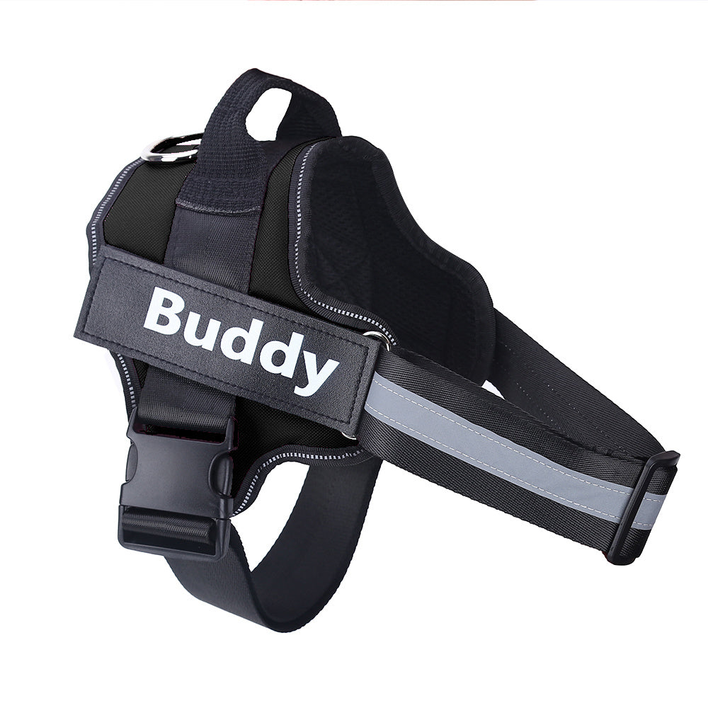 No-Pull Dog Harness – Reflective Adjustable Vest with Custom Patch