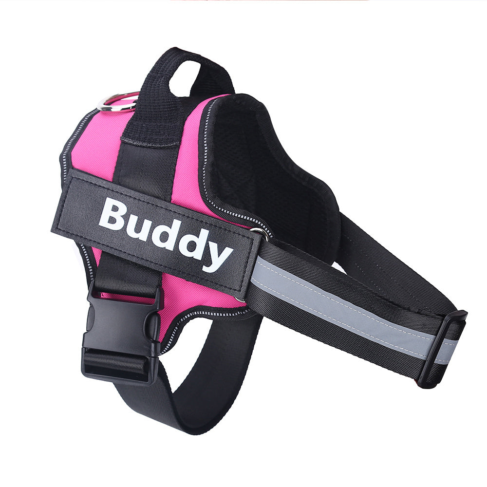No-Pull Dog Harness – Reflective Adjustable Vest with Custom Patch