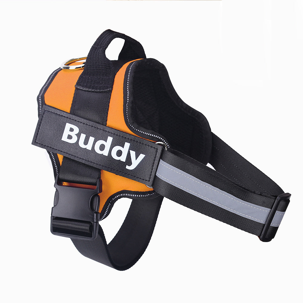 No-Pull Dog Harness – Reflective Adjustable Vest with Custom Patch
