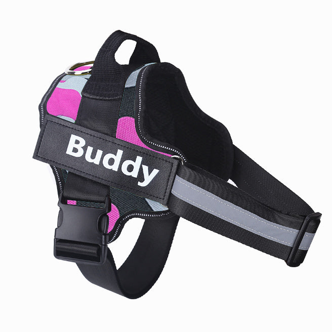 No-Pull Dog Harness – Reflective Adjustable Vest with Custom Patch