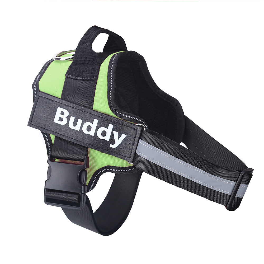 No-Pull Dog Harness – Reflective Adjustable Vest with Custom Patch
