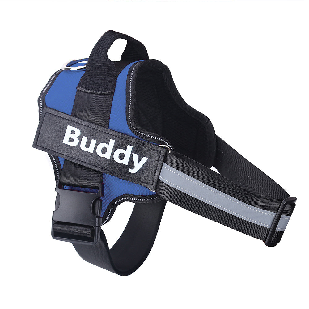 No-Pull Dog Harness – Reflective Adjustable Vest with Custom Patch