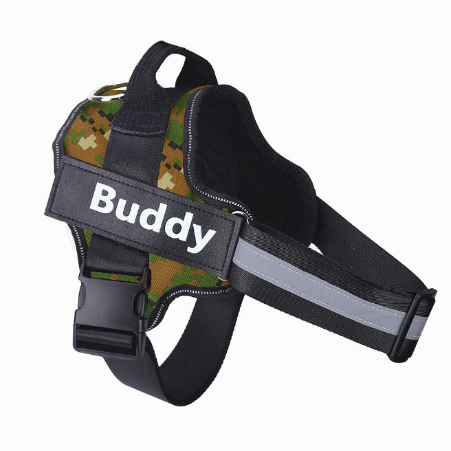 No-Pull Dog Harness – Reflective Adjustable Vest with Custom Patch