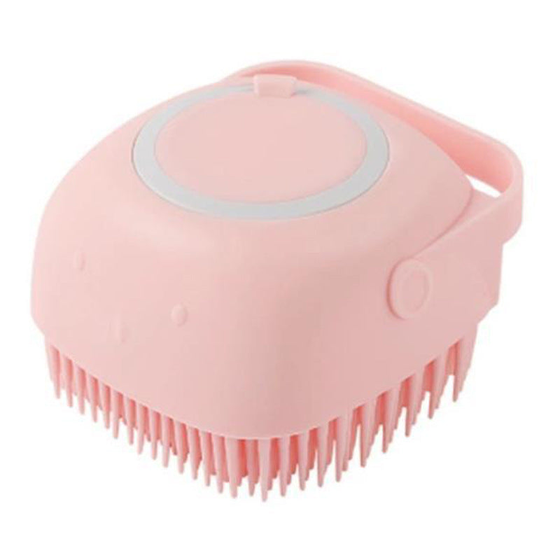 Dog Bath Brush – Silicone Grooming Gloves with Shampoo Dispenser