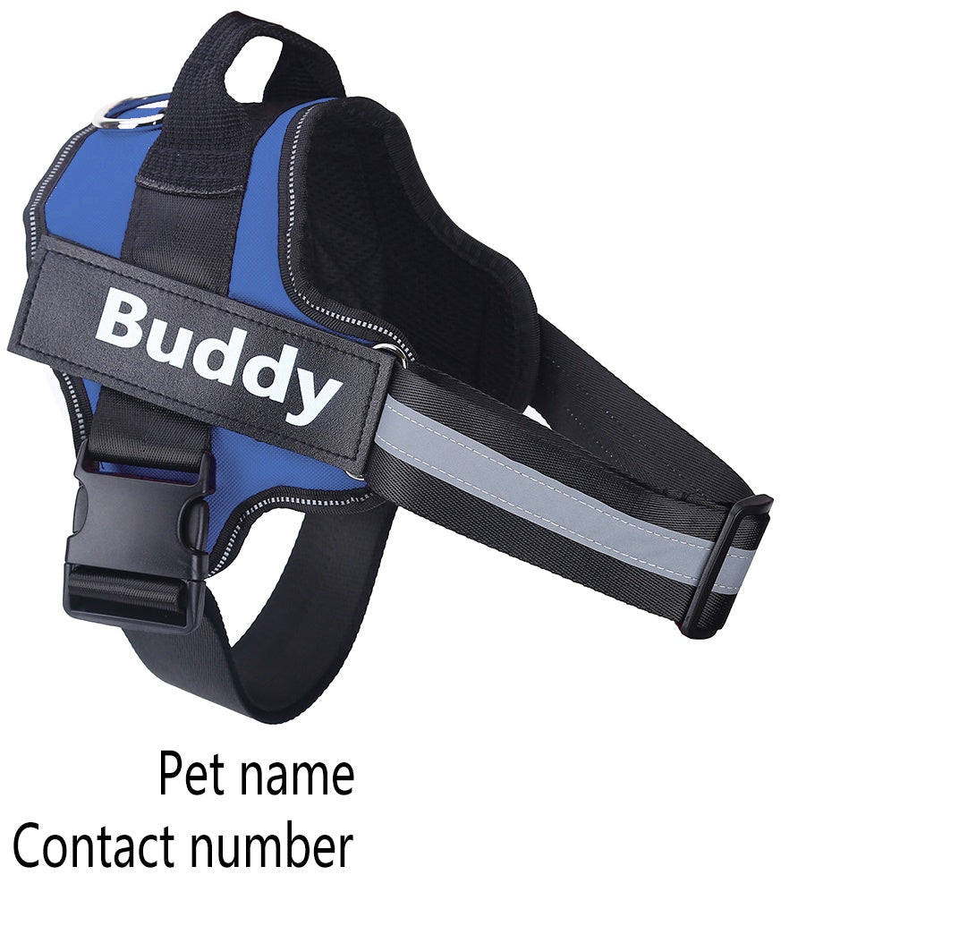No-Pull Dog Harness – Reflective Adjustable Vest with Custom Patch