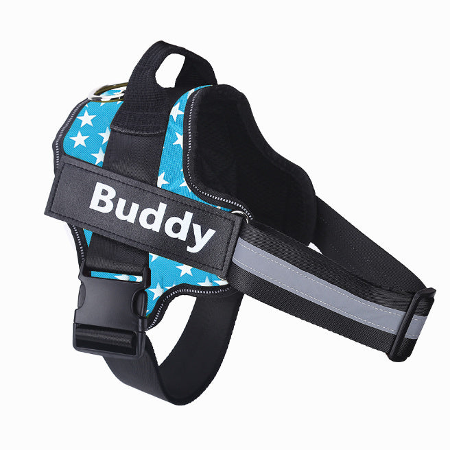 No-Pull Dog Harness – Reflective Adjustable Vest with Custom Patch