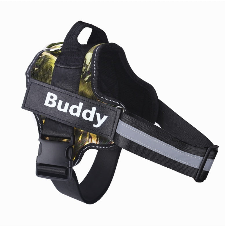 No-Pull Dog Harness – Reflective Adjustable Vest with Custom Patch