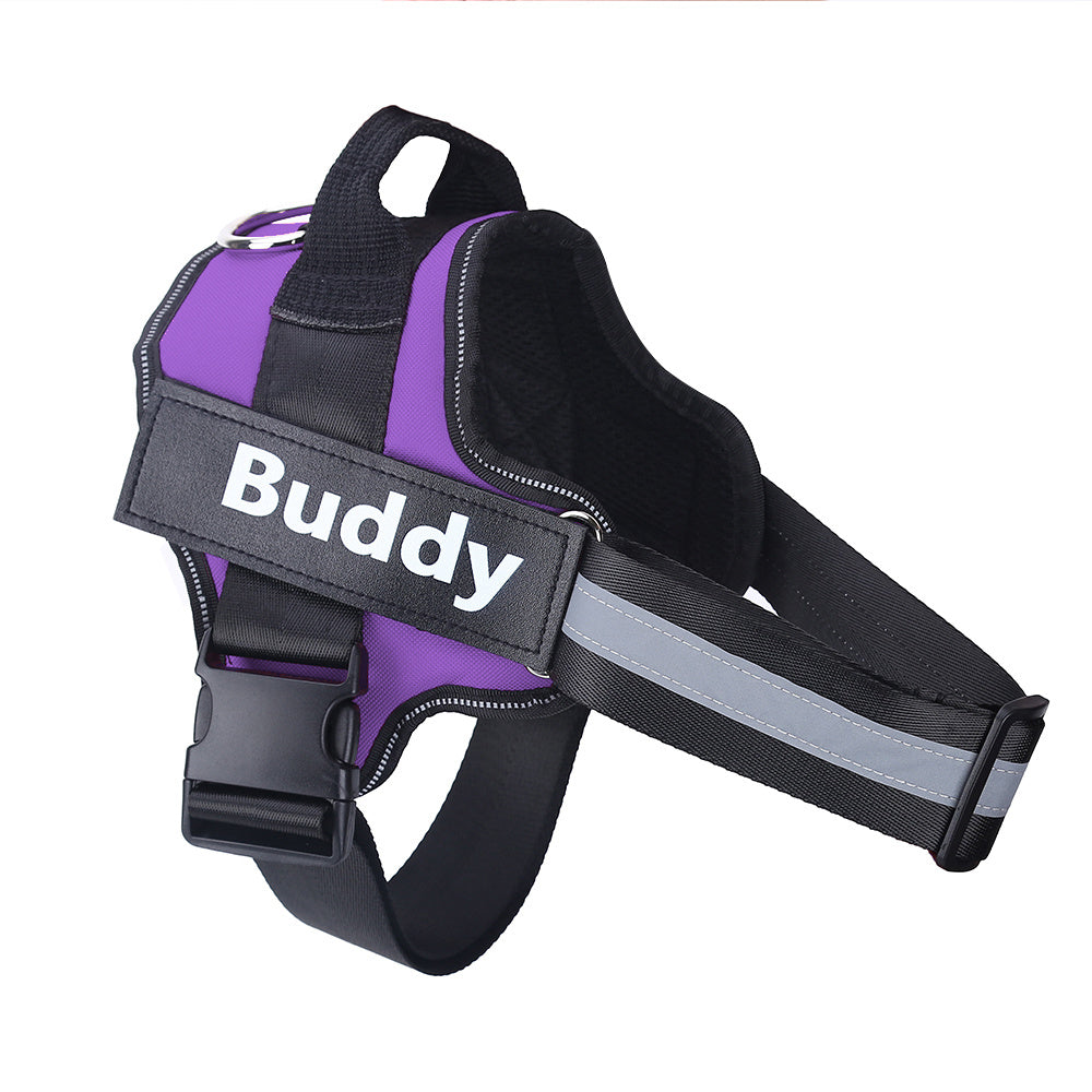 No-Pull Dog Harness – Reflective Adjustable Vest with Custom Patch