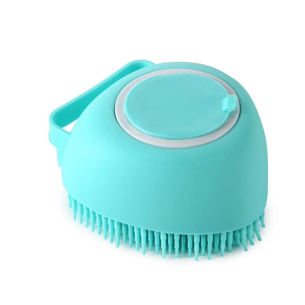 Dog Bath Brush – Silicone Grooming Gloves with Shampoo Dispenser