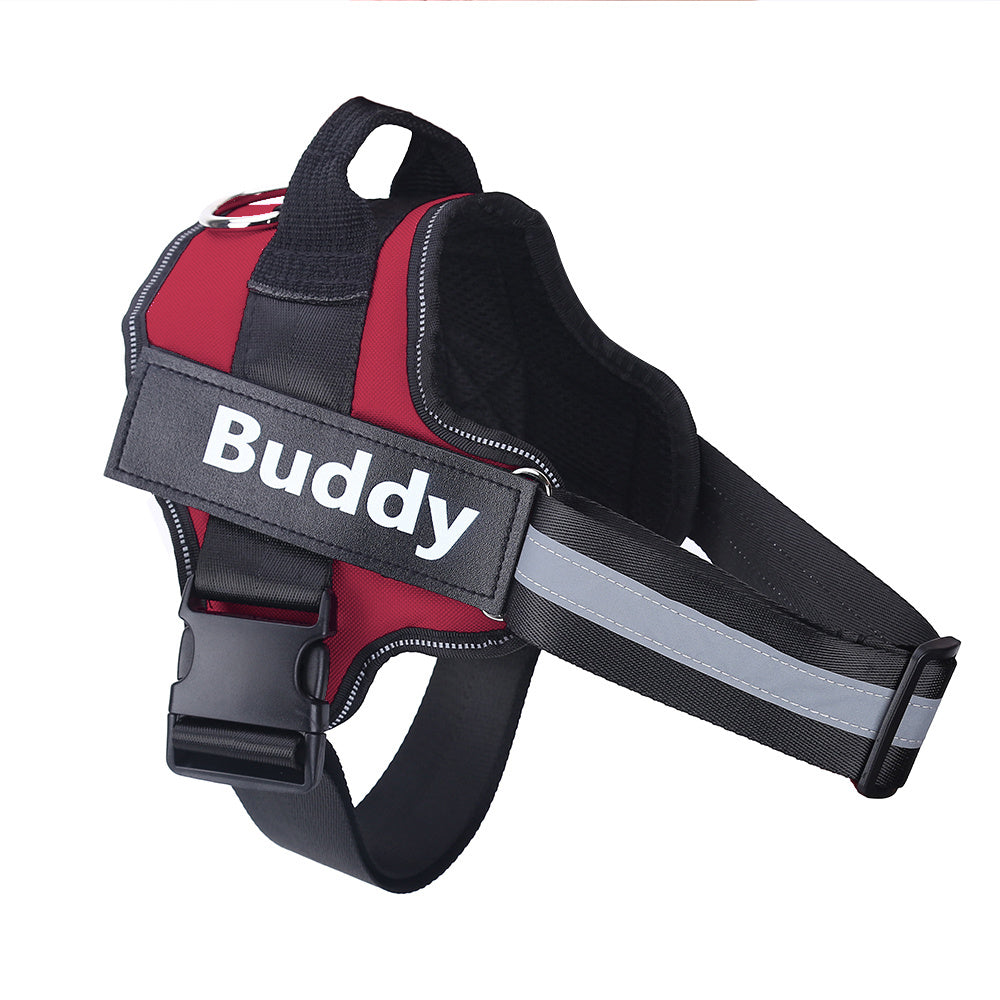 No-Pull Dog Harness – Reflective Adjustable Vest with Custom Patch
