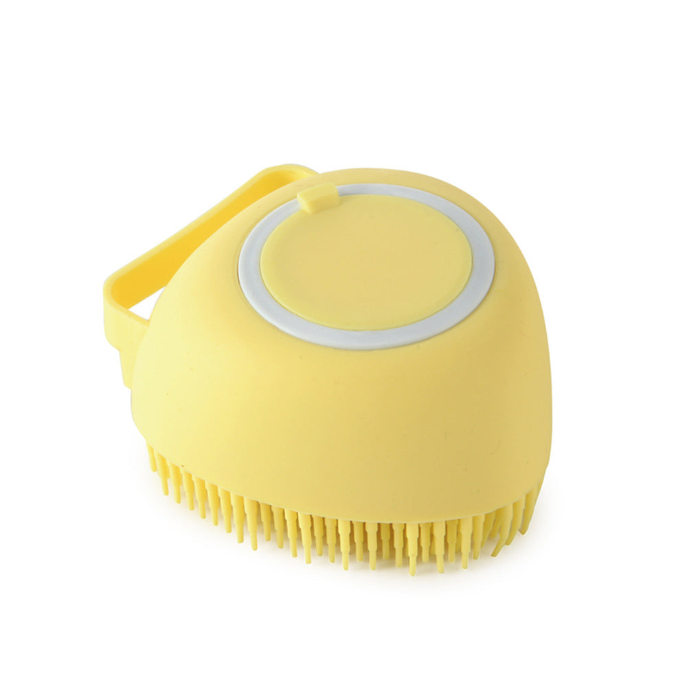 Dog Bath Brush – Silicone Grooming Gloves with Shampoo Dispenser
