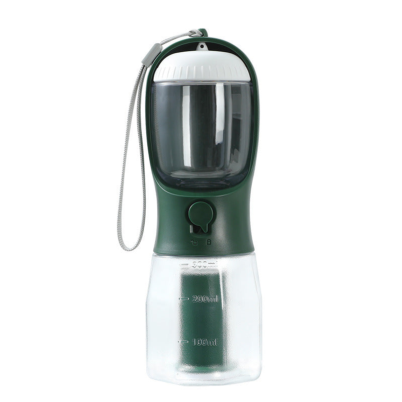 3-in-1 Dog Water Bottle with Food & Waste Bag Holder