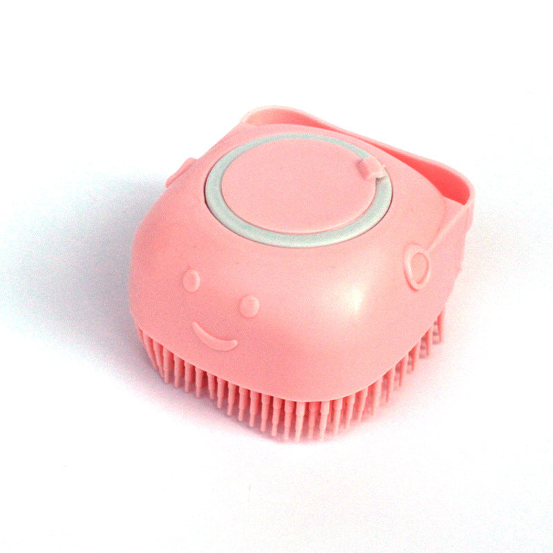 Dog Bath Brush – Silicone Grooming Gloves with Shampoo Dispenser