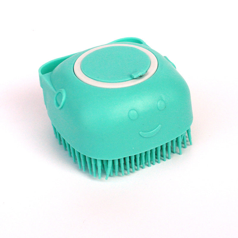 Dog Bath Brush – Silicone Grooming Gloves with Shampoo Dispenser