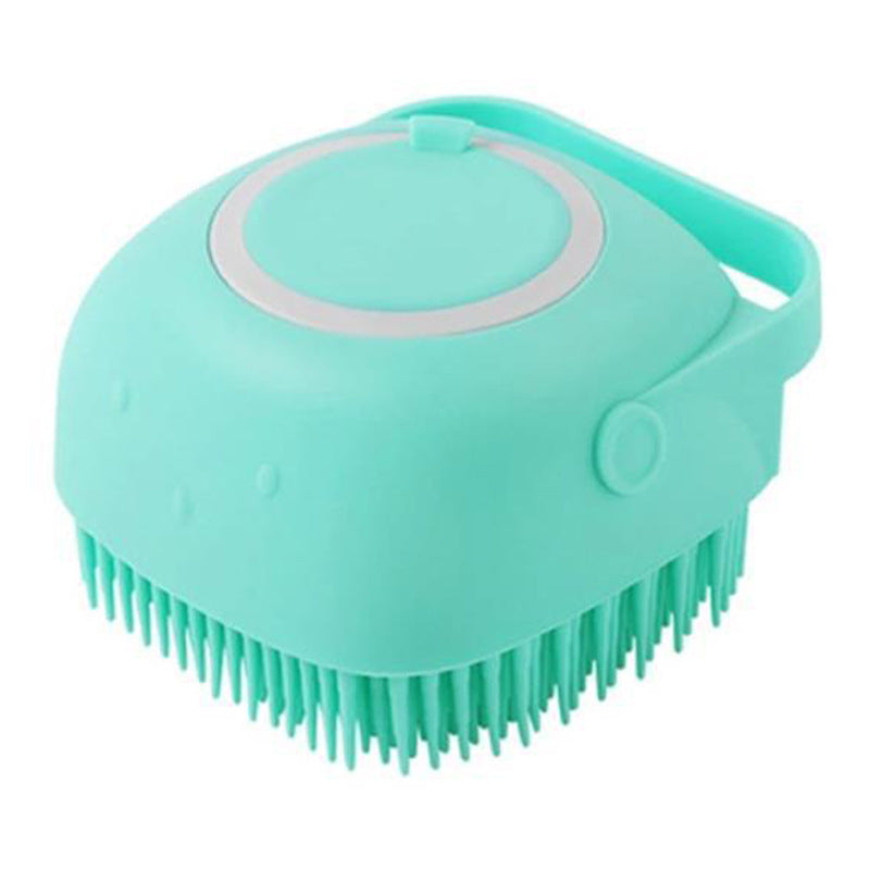 Dog Bath Brush – Silicone Grooming Gloves with Shampoo Dispenser