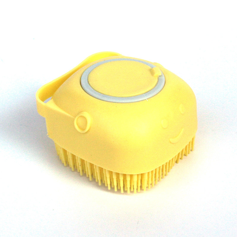 Dog Bath Brush – Silicone Grooming Gloves with Shampoo Dispenser