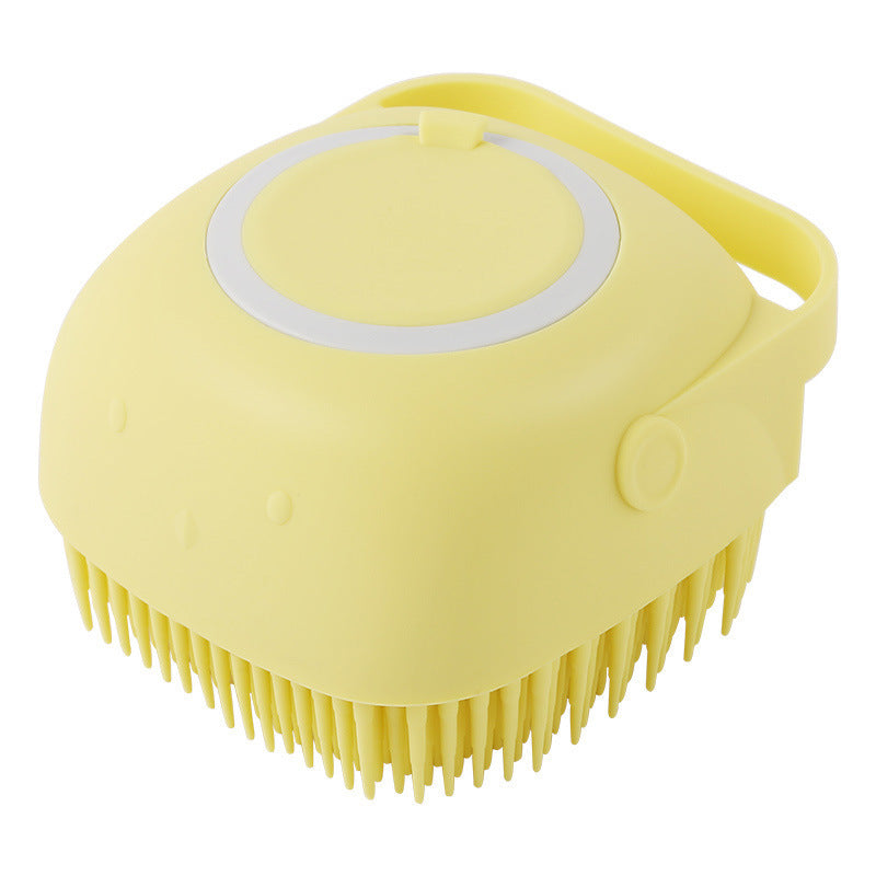 Dog Bath Brush – Silicone Grooming Gloves with Shampoo Dispenser