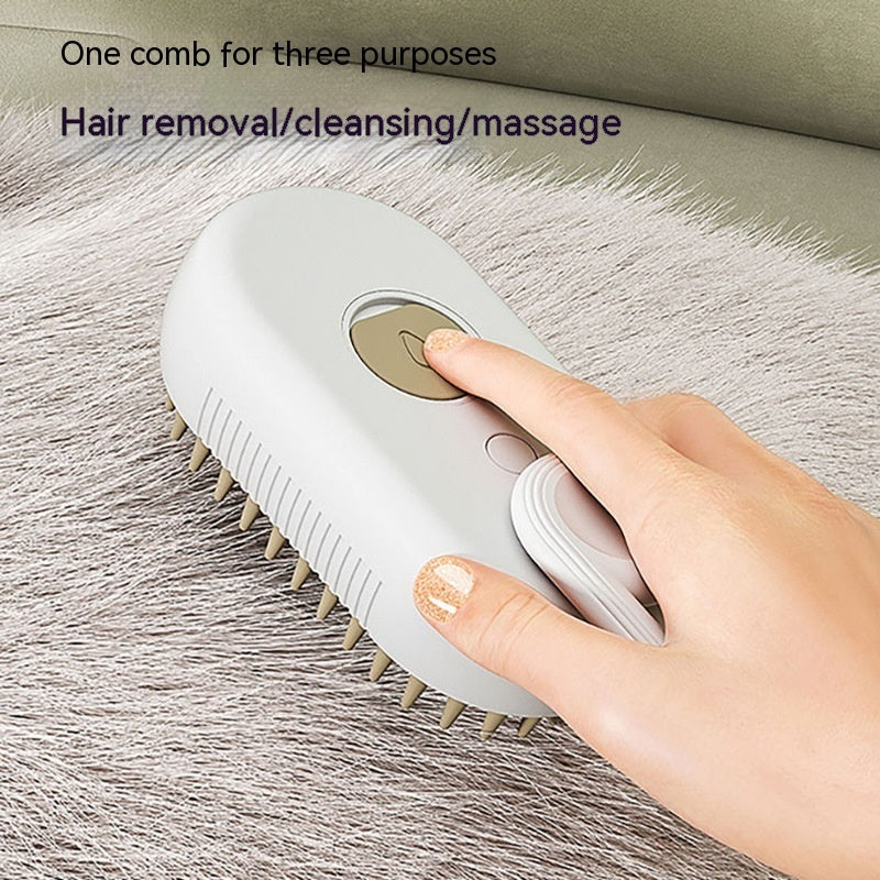 3-in-1 Steam Pet Brush – Electric Cat & Dog Grooming Comb