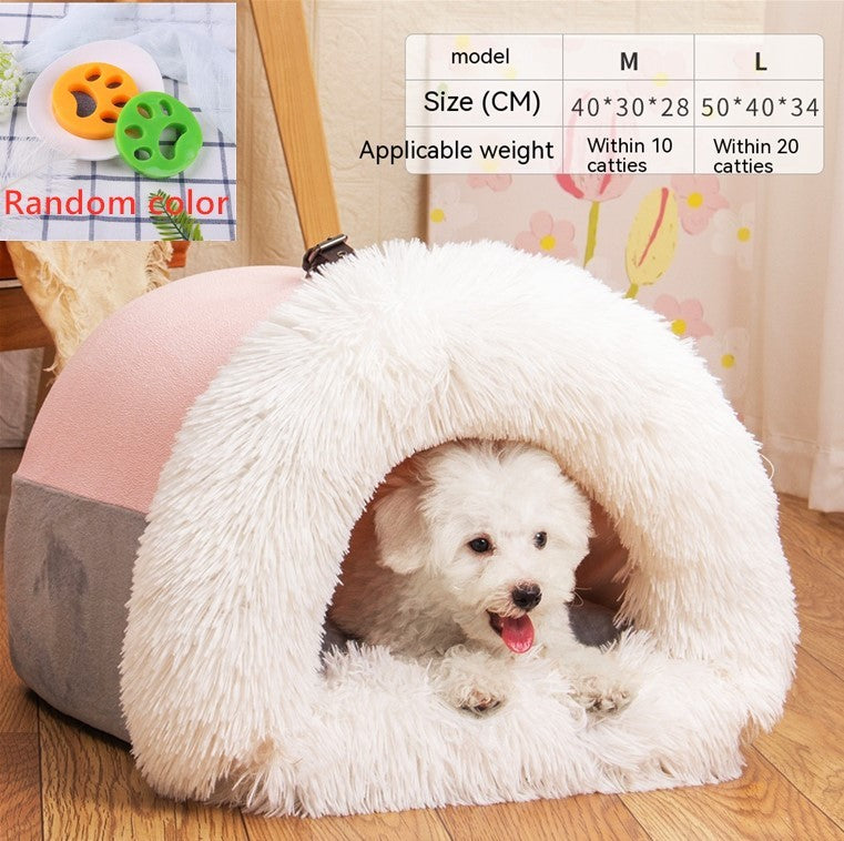 Warm Pet Nest Bed – Portable Dog & Cat House
