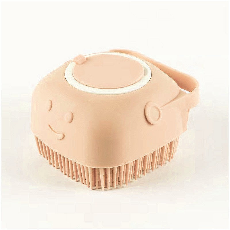 Dog Bath Brush – Silicone Grooming Gloves with Shampoo Dispenser