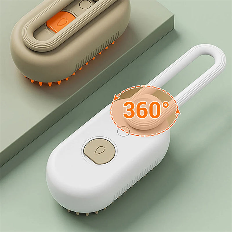 3-in-1 Steam Pet Brush – Electric Cat & Dog Grooming Comb