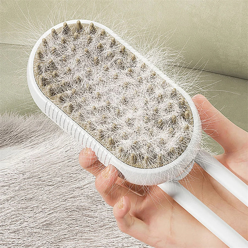 3-in-1 Steam Pet Brush – Electric Cat & Dog Grooming Comb